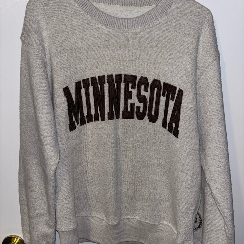 Gray Beige Minnesota Sweatshirt New York Popular Brand Collegiate Core Small